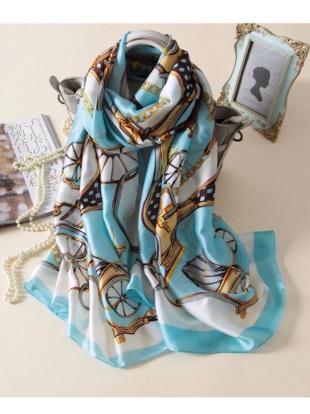 NWT SILK SCARF LUXURY STYLE STOLES WOMEN HEADBAND BAND STOLEN SHAWL PASHMINA